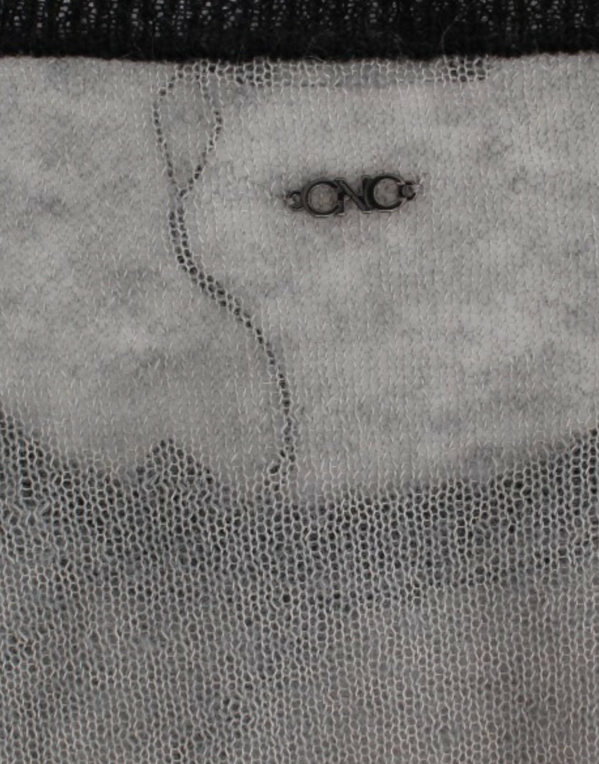 Costume National Grauer verschnörkelter asymmetrischer Pullover