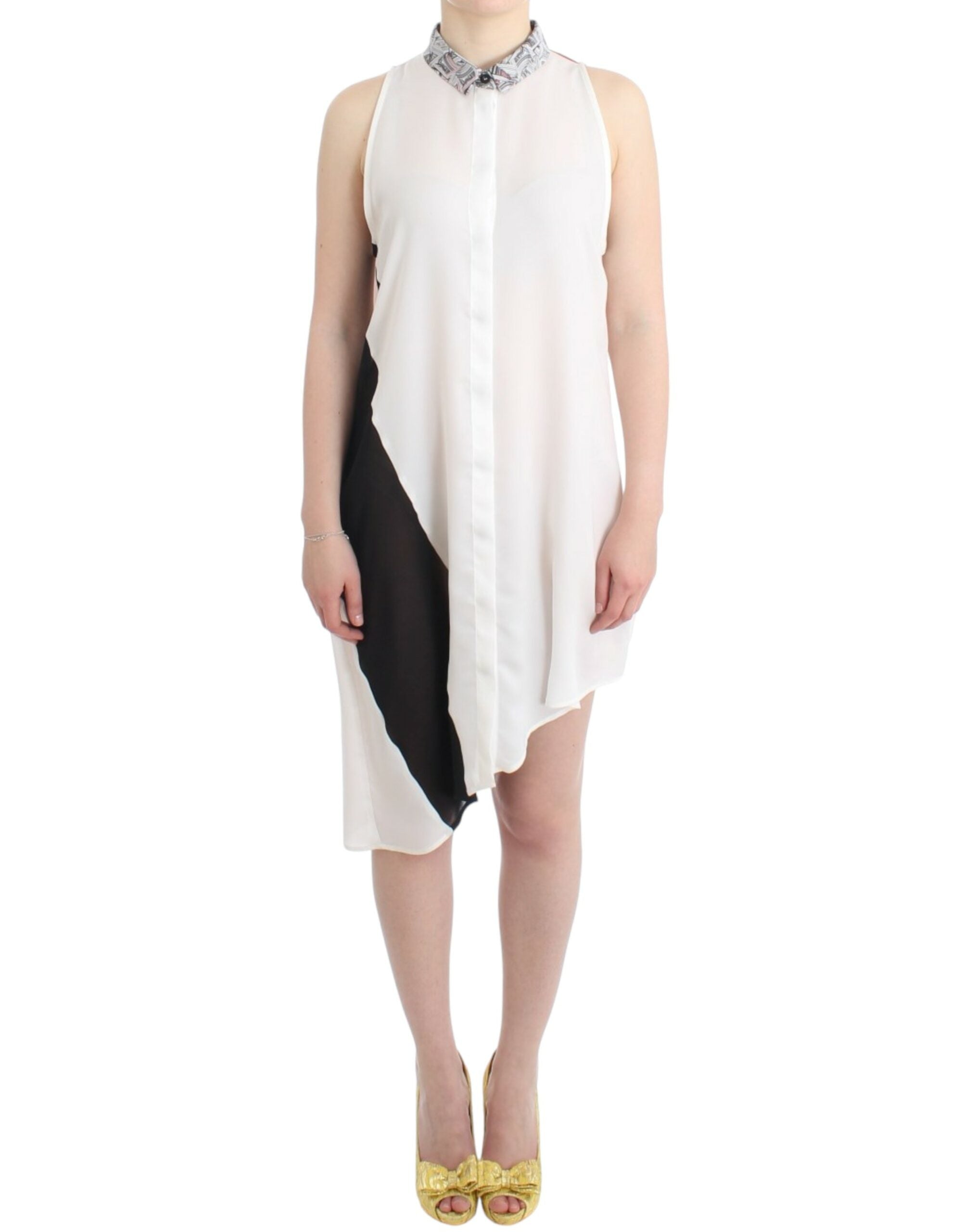 Costume National White shirt dress with asymmetrical hem