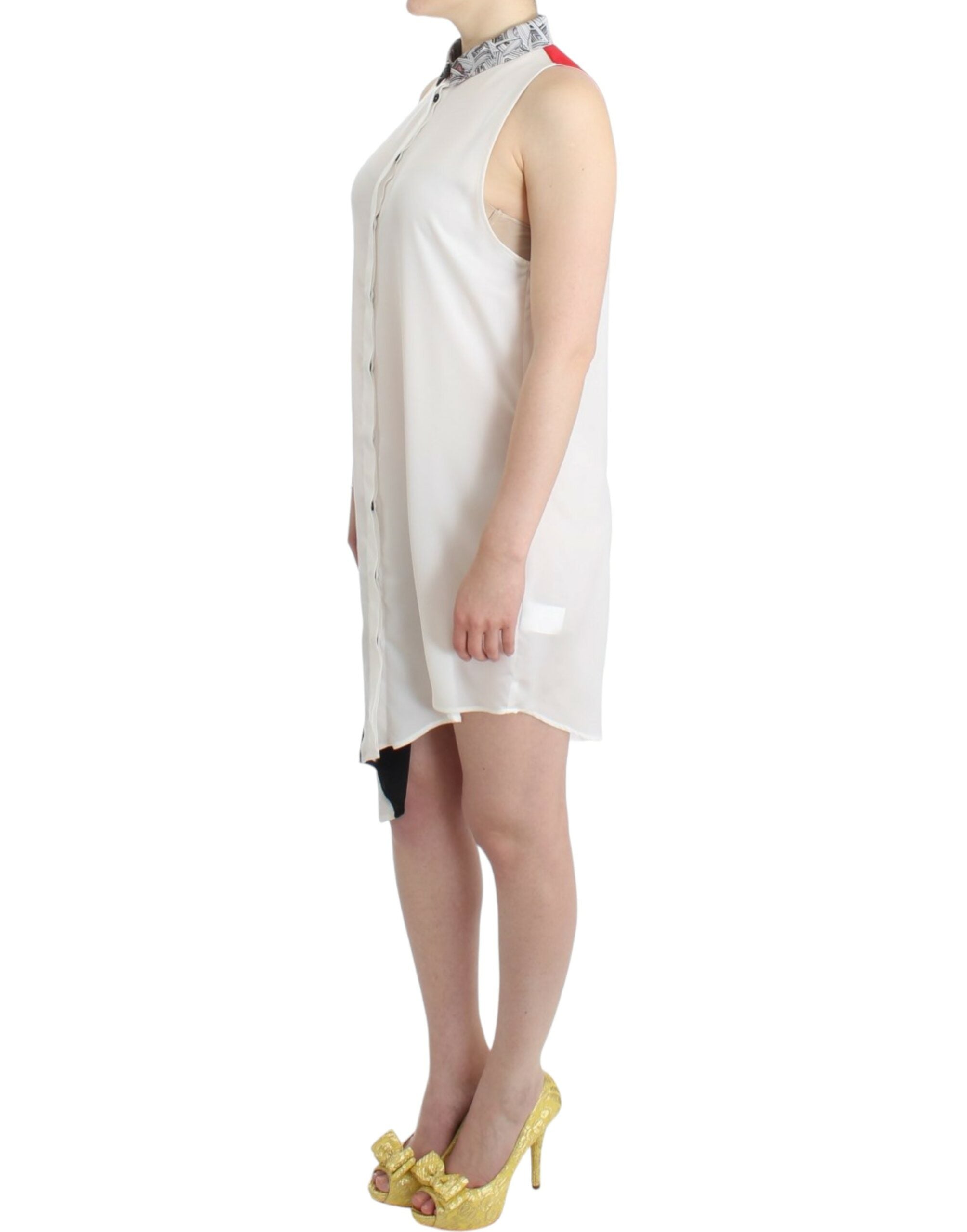 Costume National White shirt dress with asymmetrical hem