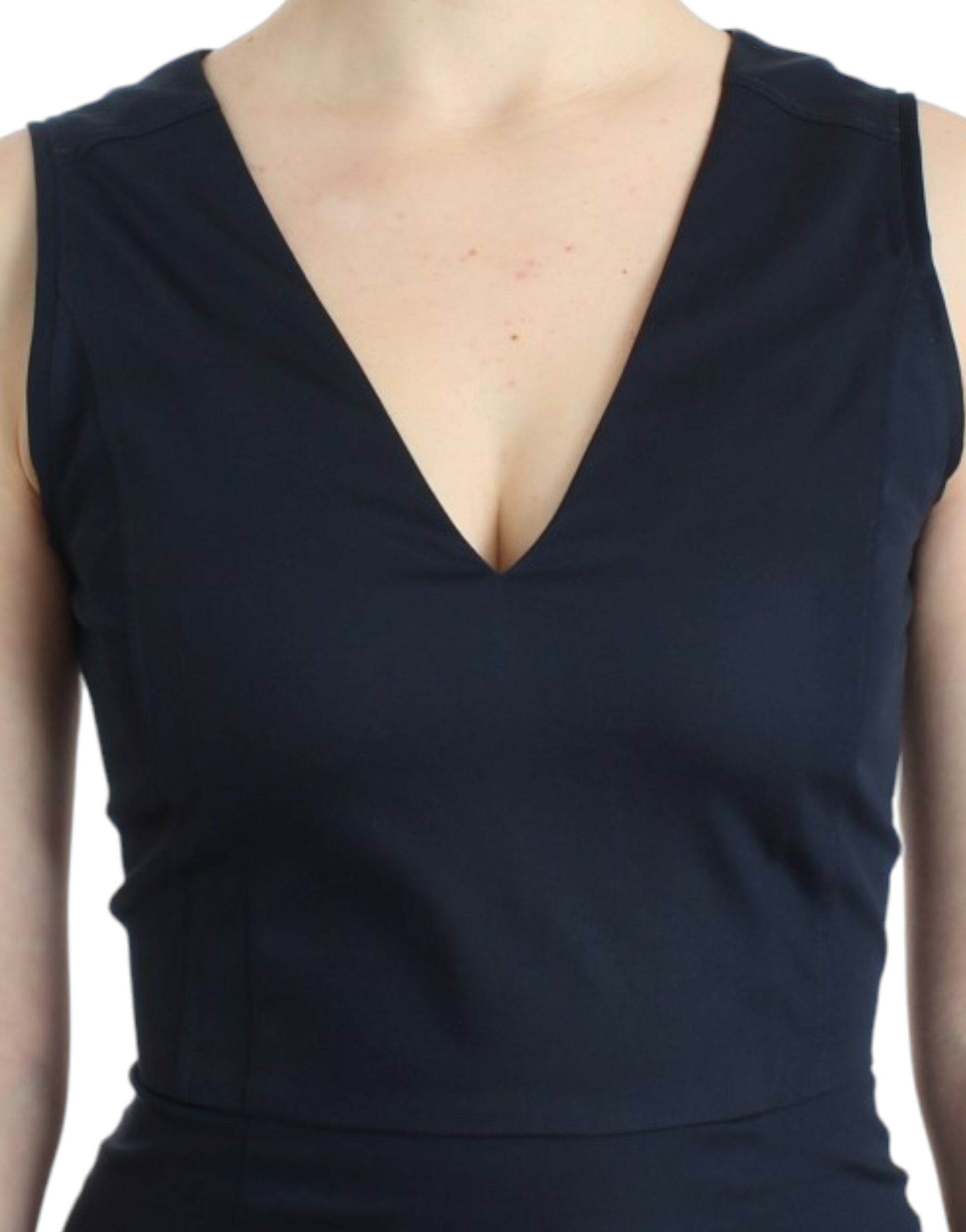 Costume National Blue Cotton Pencil Dress