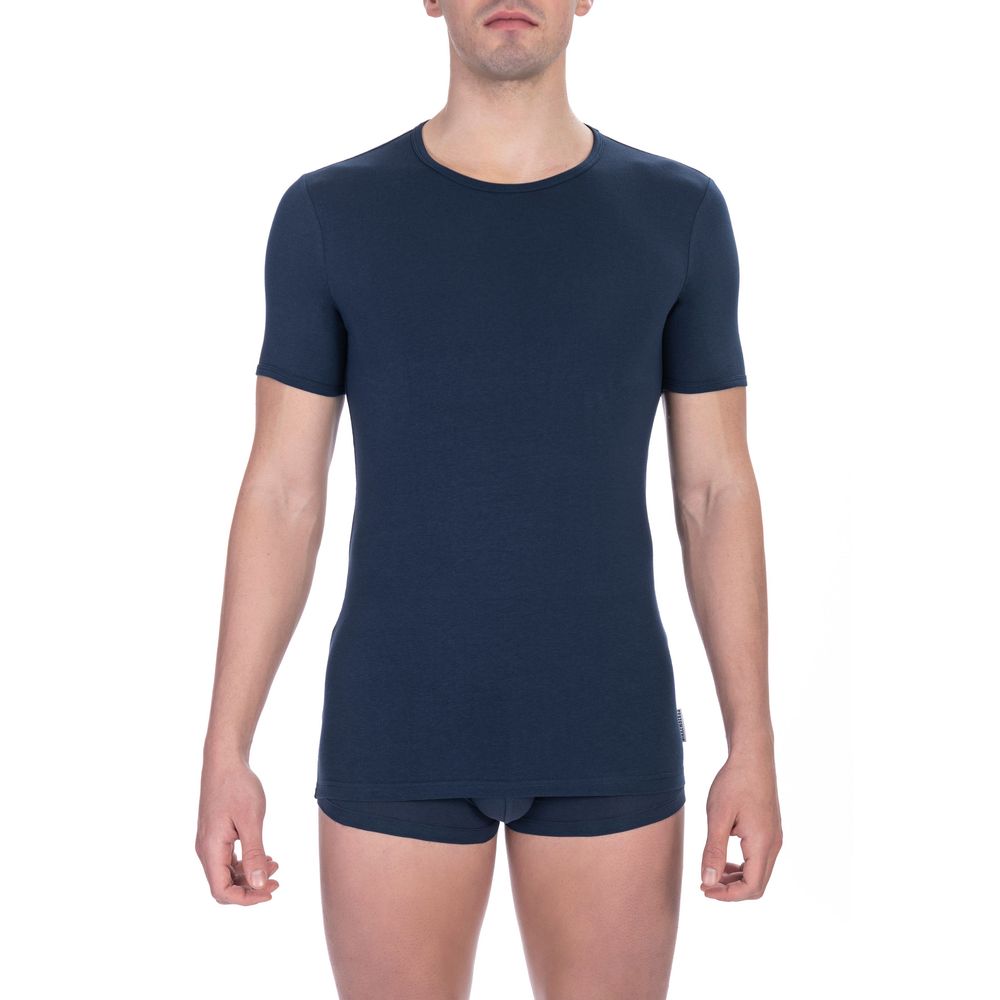 Bikkembergs Blaues Herren-T-Shirt aus Baumwolle