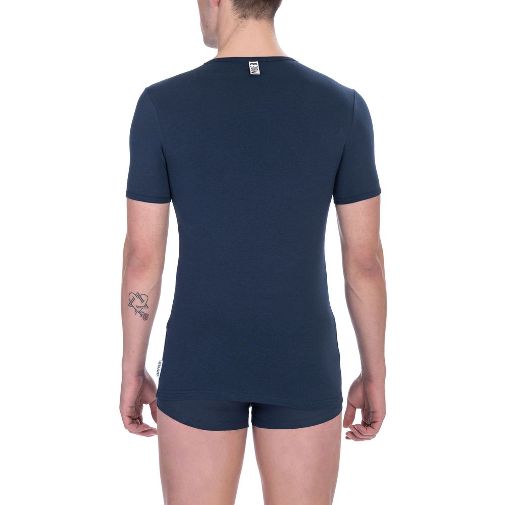 Bikkembergs Blaues Herren-T-Shirt aus Baumwolle