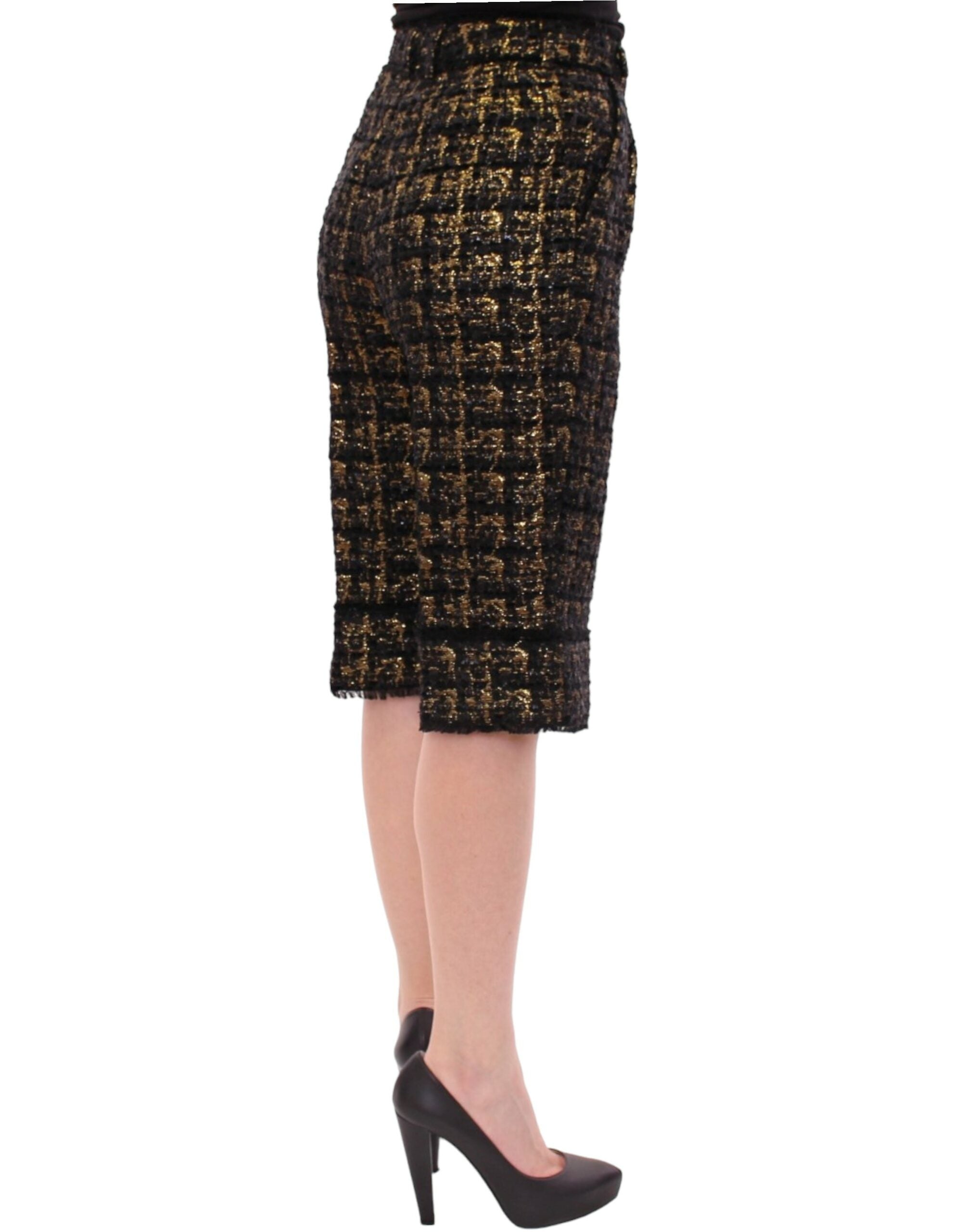 Dolce & Gabbana Schwarzer Stoff Shorts Hose