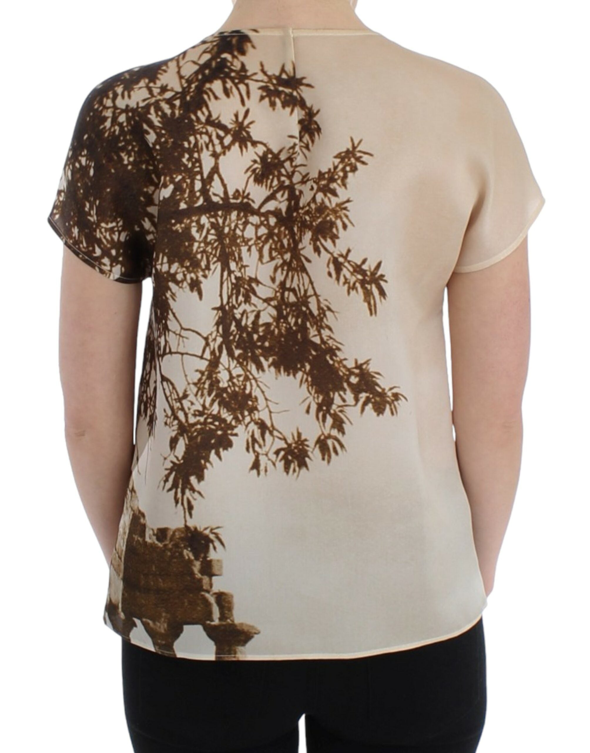 Dolce &amp; Gabbana Kahverengi Taormina ipek bluz