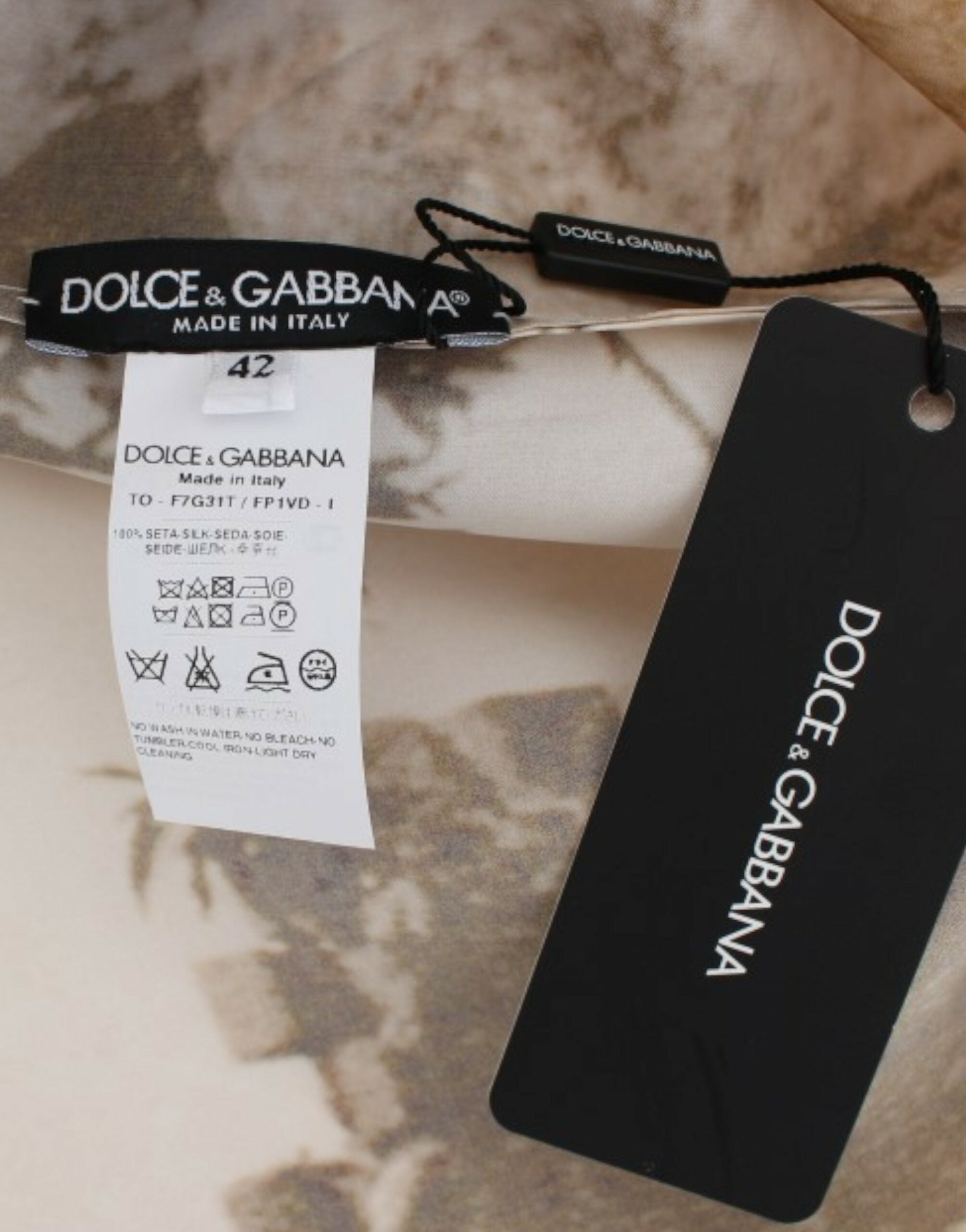 Dolce &amp; Gabbana Kahverengi Taormina ipek bluz
