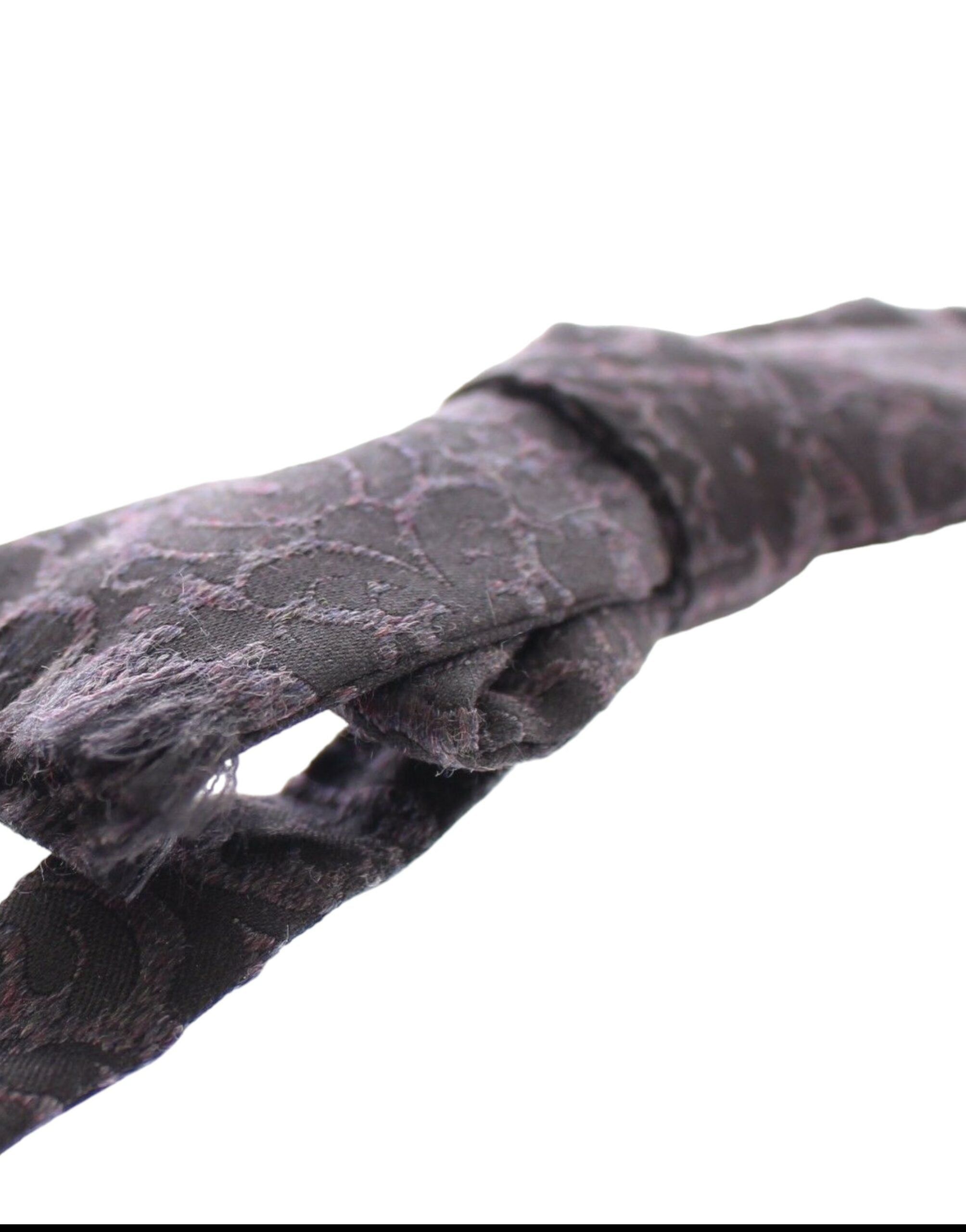 Dolce & Gabbana Graue Seidenfliege aus schwarzer Wolle