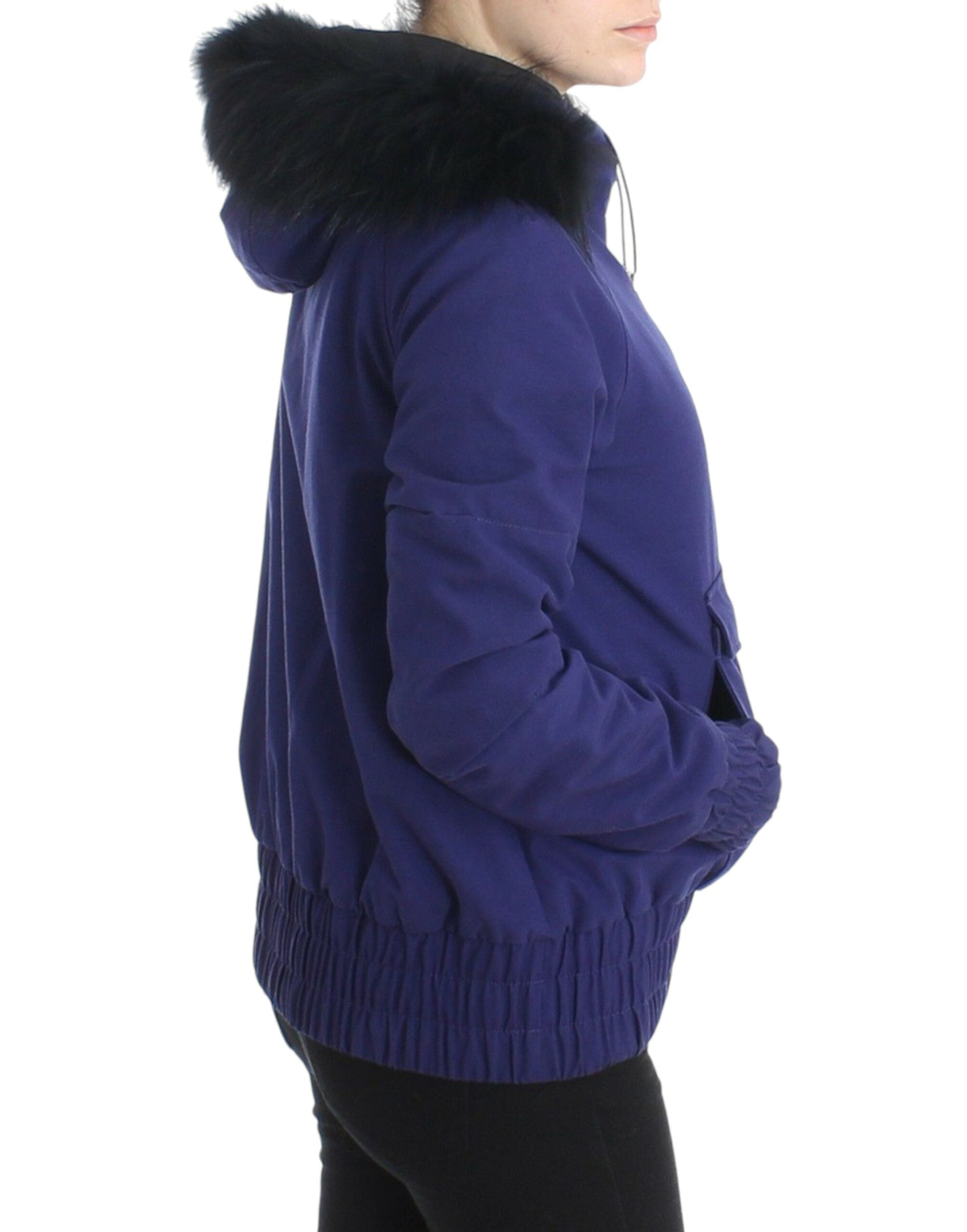 GF Ferre Blue Padded Jacket with Hood Short K-Way