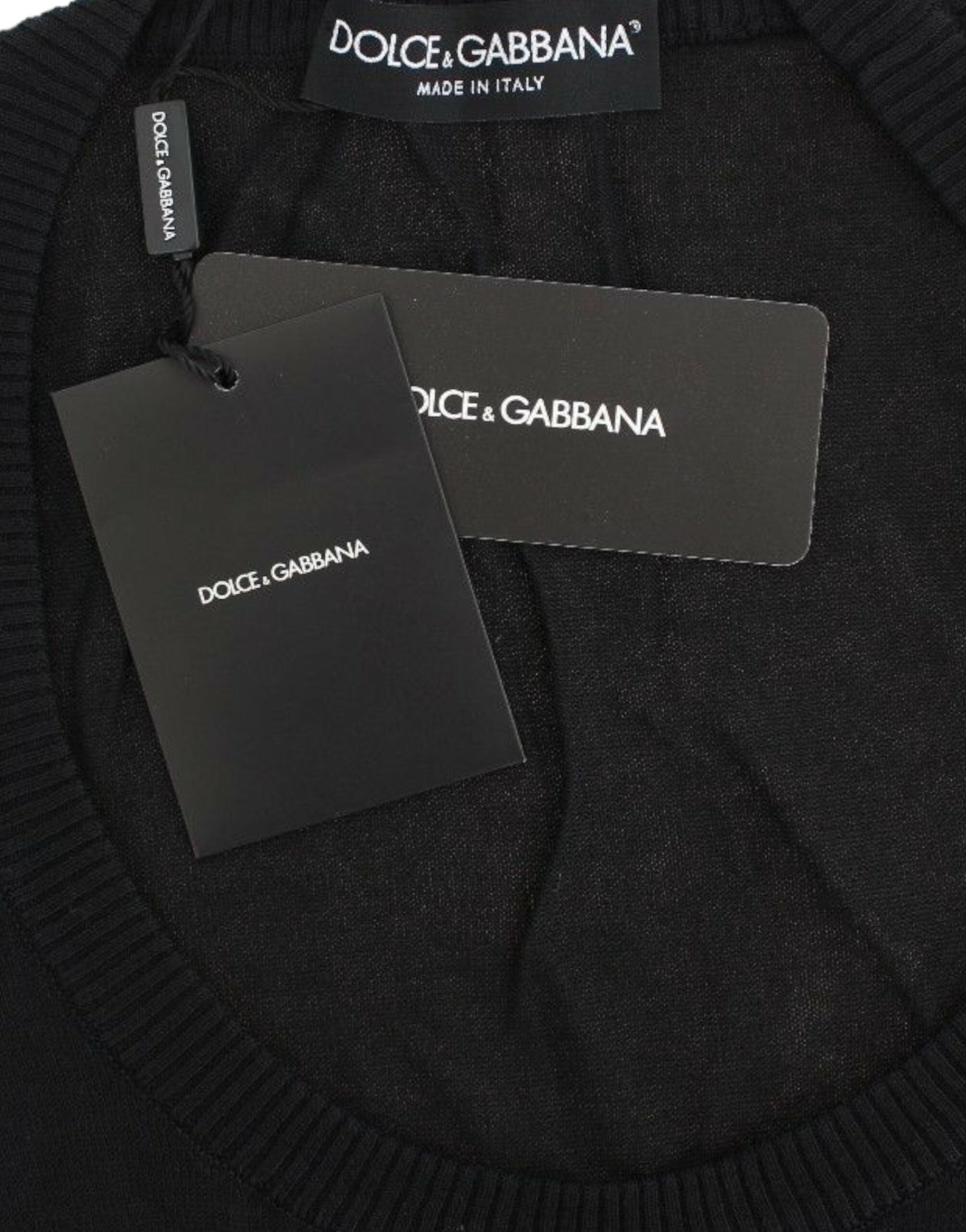 Dolce & Gabbana Schwarzer Kaschmirpullover mit Rundhalsausschnitt Pullover