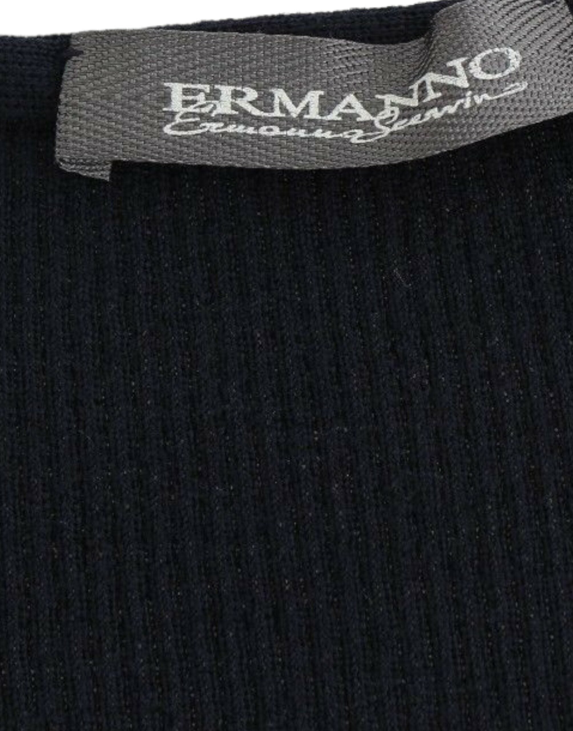 Ermanno Scervino Blaues Pullover-Oberteil aus gestrickter Stretch-Wolle