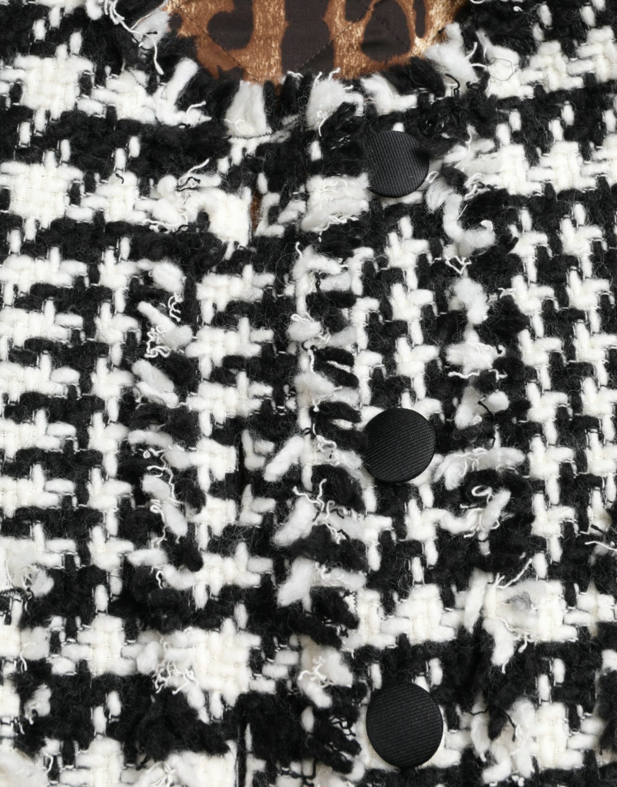 Dolce & Gabbana Schwarz Weiß Hahnentritt Trenchcoat Jacke