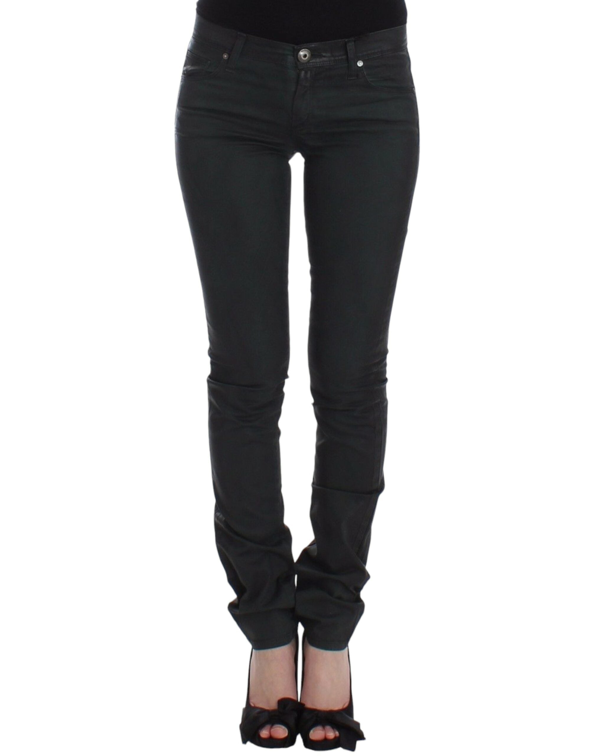 Ermanno Scervino Grüne Slim Jeans Denim-Hosen Straight Leg Stretch
