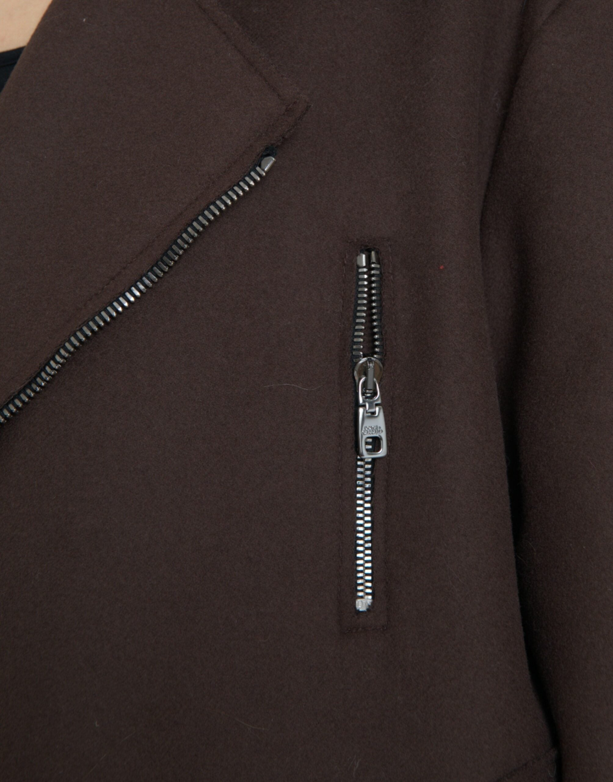 Dolce & Gabbana Brauner Mantel Kurze Biker-Wolljacke