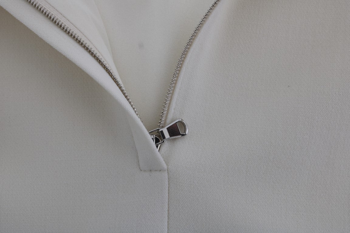 Dolce &amp; Gabbana beyaz esnek yün broşlu elbise