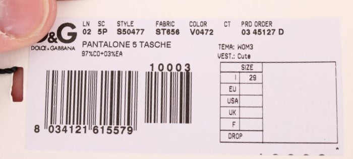 Dolce & Gabbana Grüne Baumwoll-Corduroys Jeans