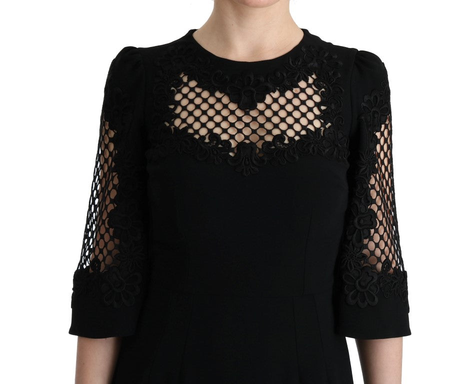 Dolce &amp; Gabbana Siyah uzun esnek maksi elbise