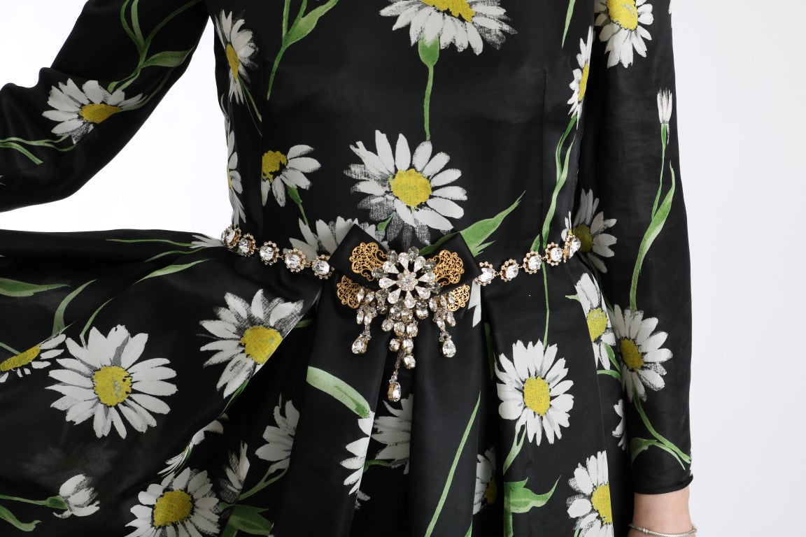 Dolce &amp; Gabbana Çok renkli ipekten ayçiçeği desenli uzun maksi elbise