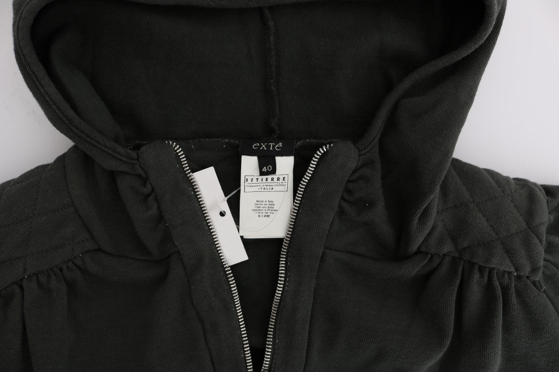 Exte Grauer Kapuzenpullover aus Baumwolle mit Reißverschluss