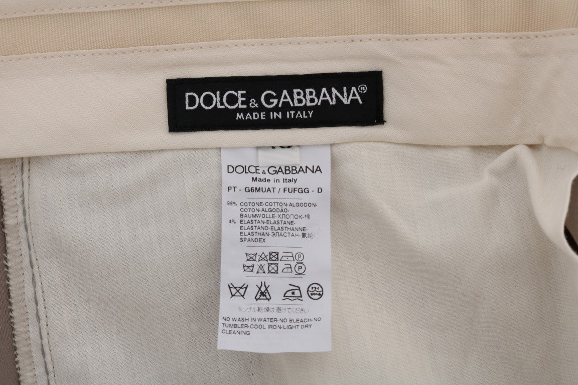 Dolce &amp; Gabbana beige cotton stretch chino pants