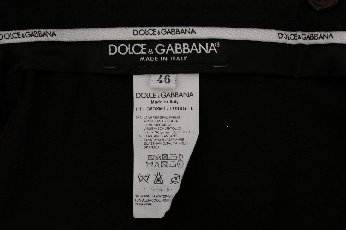 Dolce &amp; Gabbana Purple Wool Stretch Formal Pants