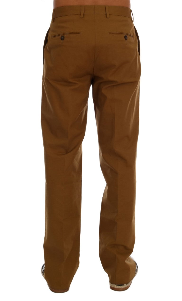 Dolce &amp; Gabbana brown stretch cotton trousers