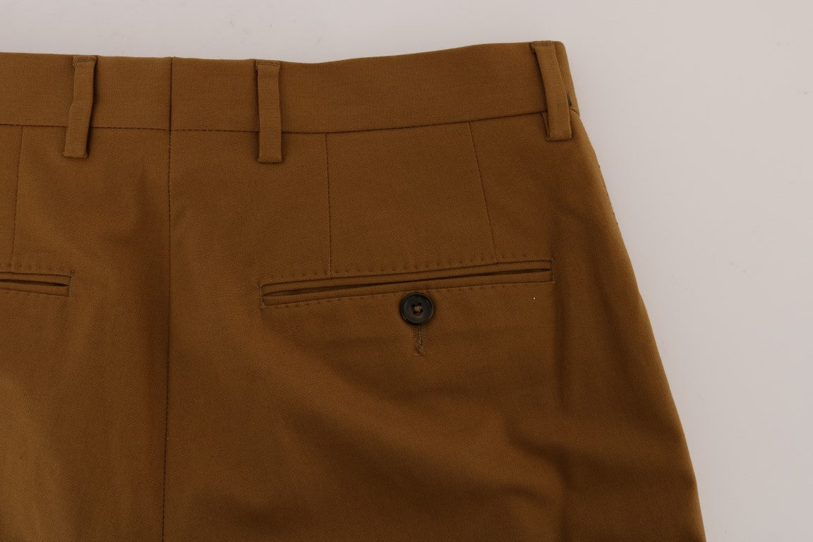 Dolce &amp; Gabbana brown stretch cotton trousers