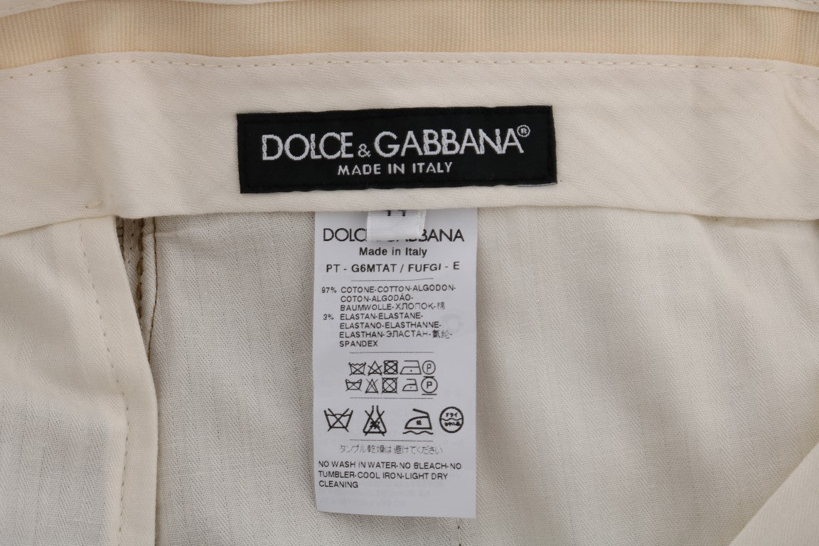 Dolce &amp; Gabbana brown stretch cotton trousers