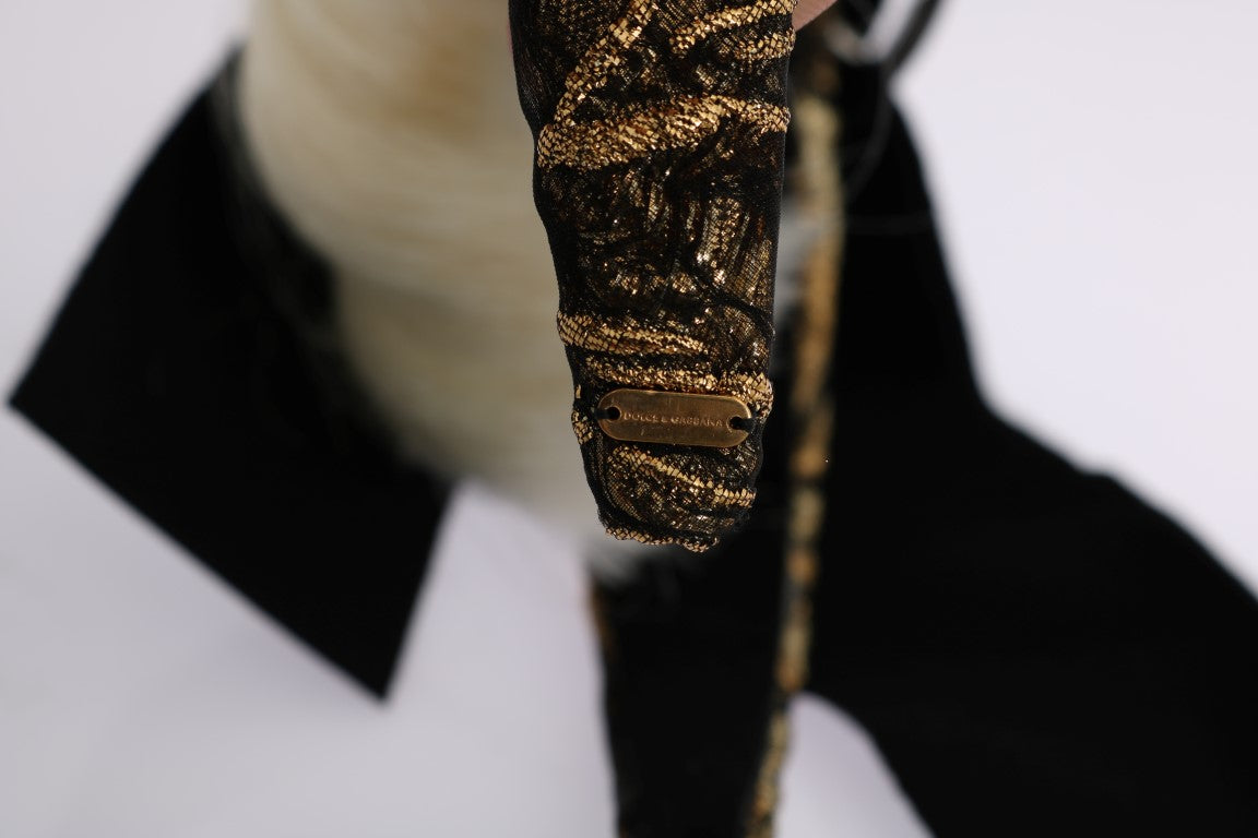 Dolce &amp; Gabbana Black Crystal White Tiara Headband