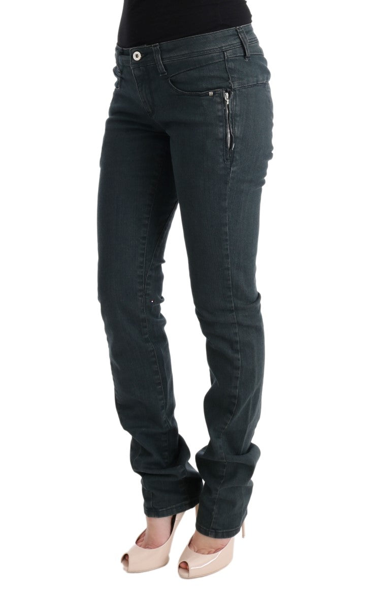 Costume National Graue Superslim Denim-Jeans aus Baumwolle