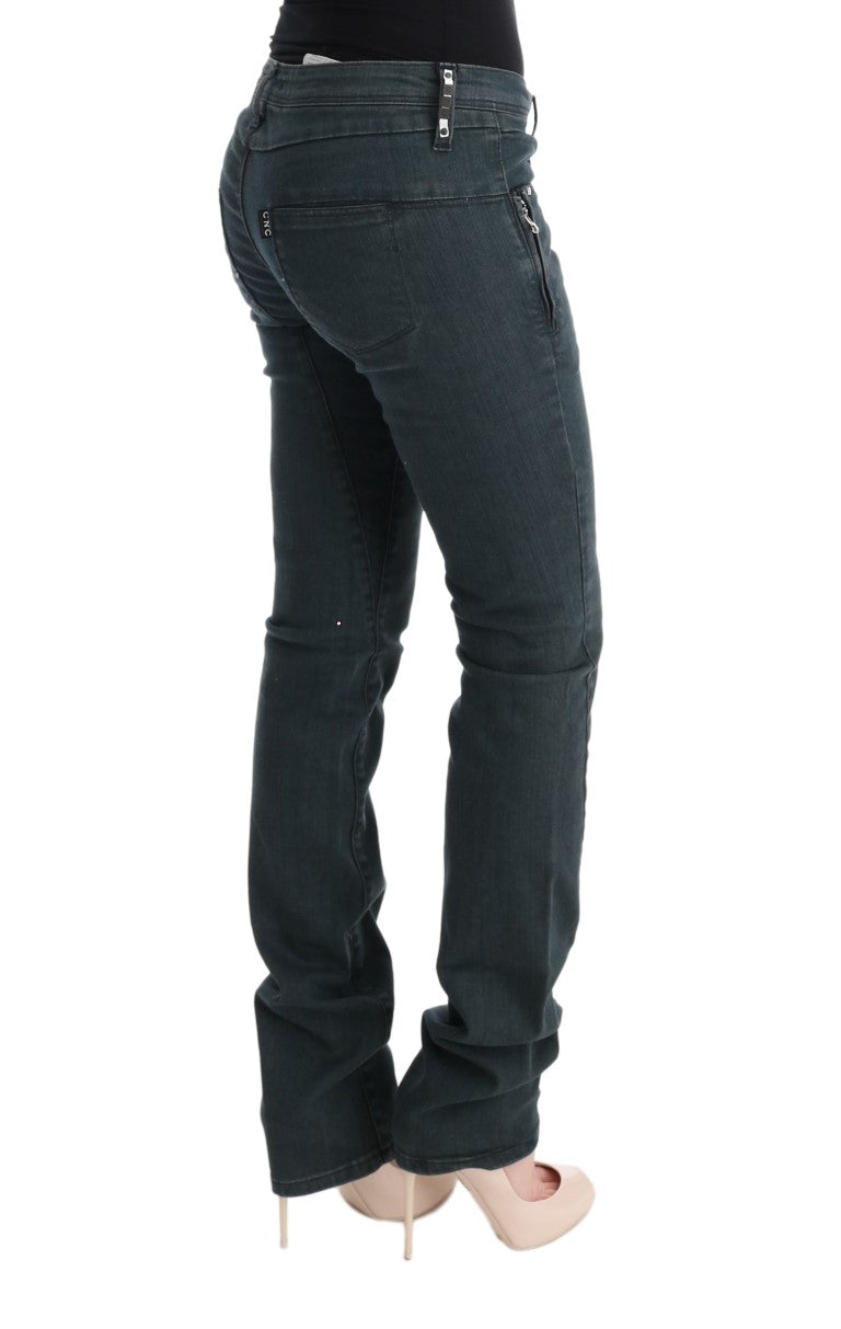 Costume National Graue Superslim Denim-Jeans aus Baumwolle