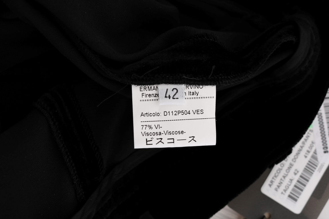 Ermanno Scervino Schwarze Slim Fit-Hose aus Samt