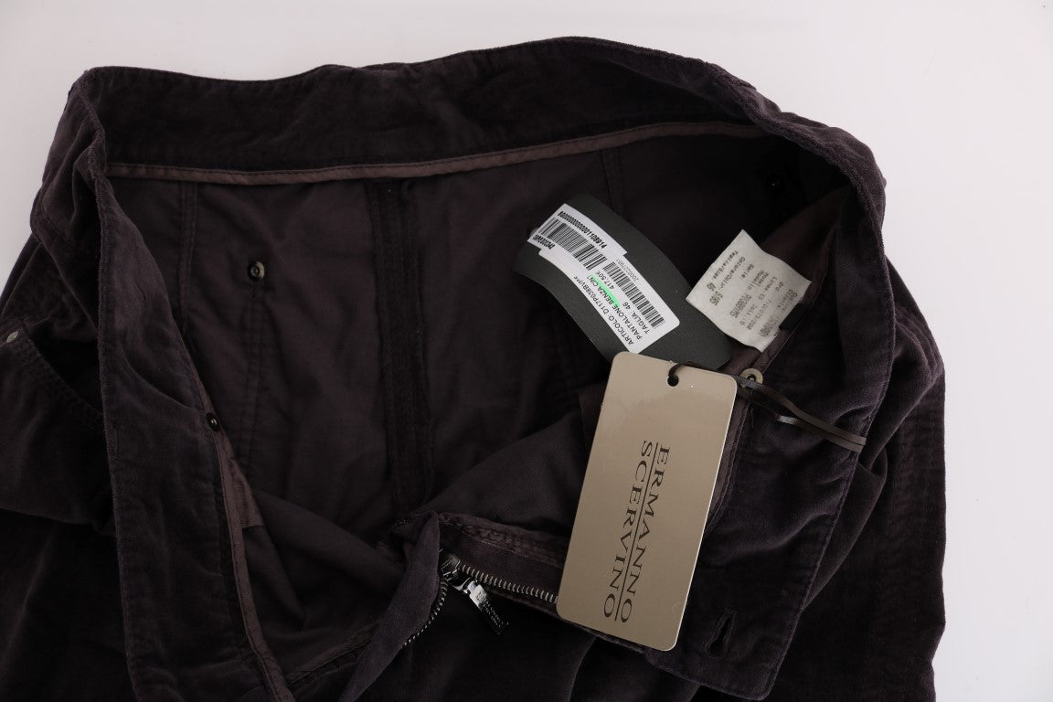 Ermanno Scervino Braun Baumwolle Cropped Casual Hose