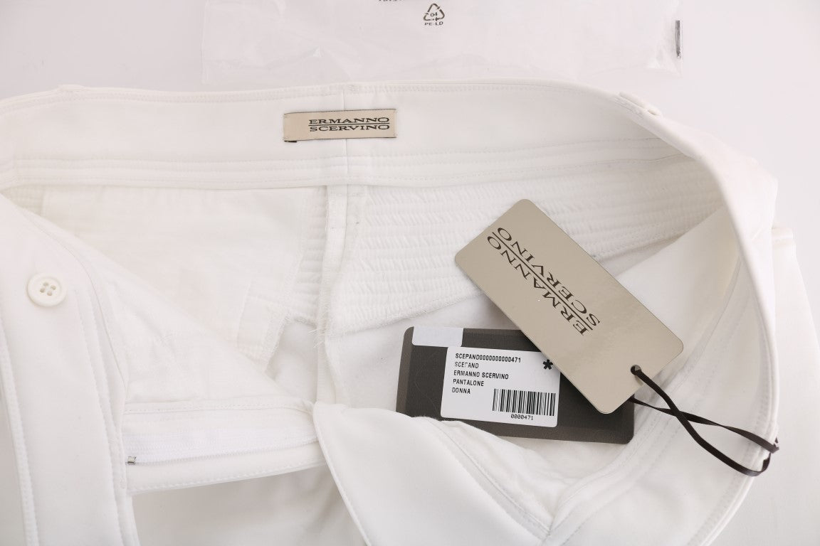 Ermanno Scervino Weiße Baumwolle Slim Fit Freizeithosen