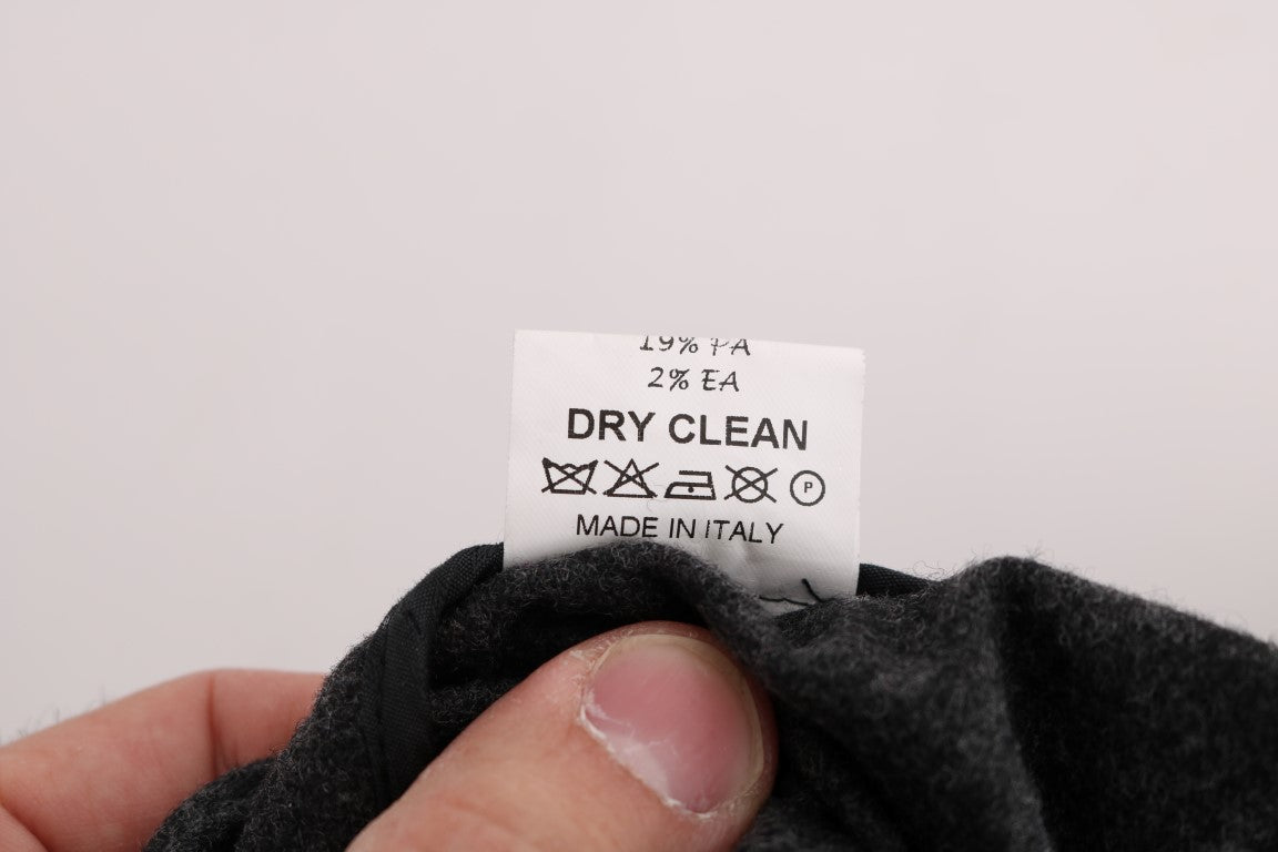 Ermanno Scervino Graue Schurwolle Skinny Freizeithose