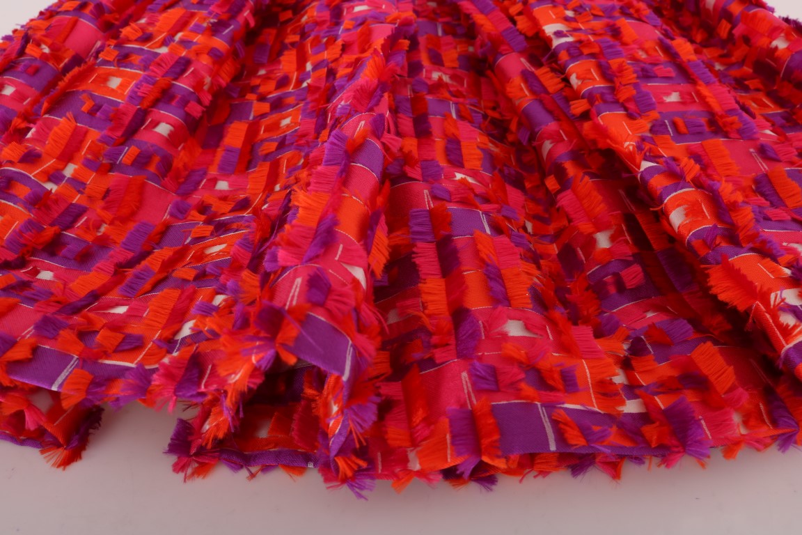 Dolce &amp; Gabbana pembe desenli diz üstü A kesim elbise