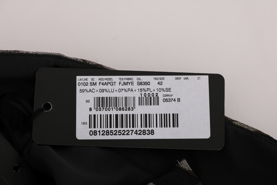 Dolce & Gabbana Schwarz-silberner Brokat-Rock mit Blumenmuster