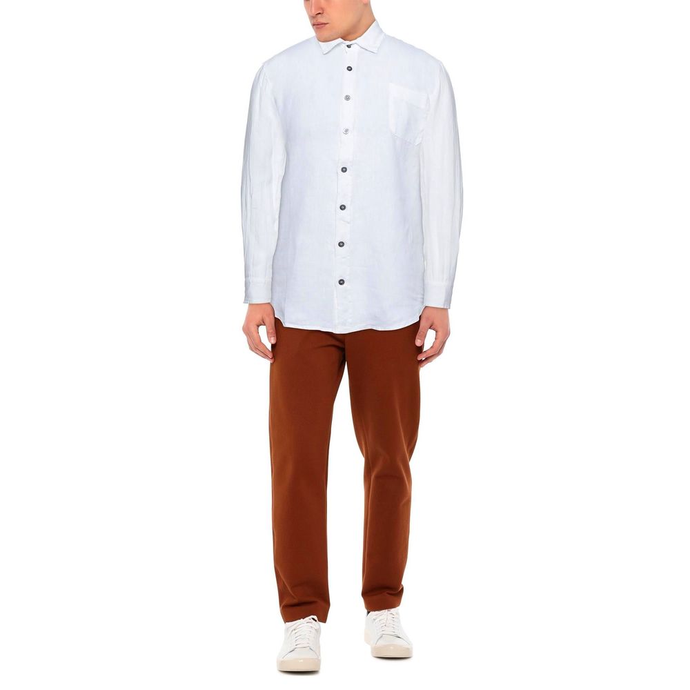 Alpha Studio Chic White Linen Shirt