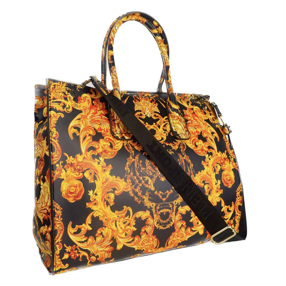 Plein Sport Iconic Gold Detail Black Tote Bag