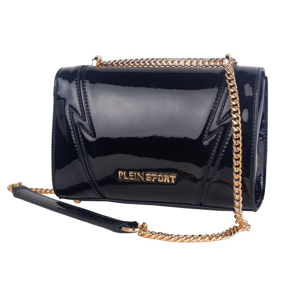 Plein Sport Elegant chain shoulder bag with patent effect