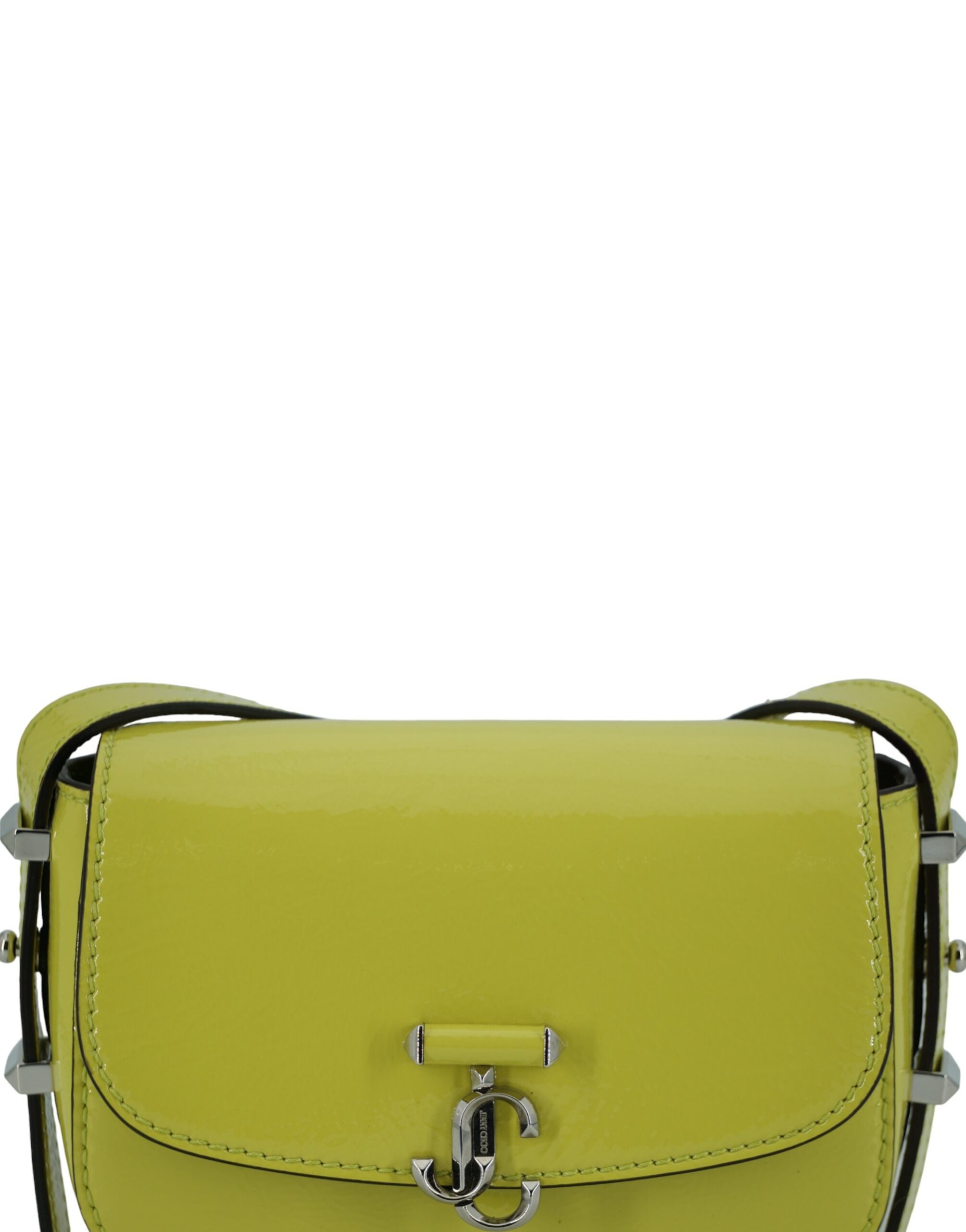 Jimmy Choo small leather shoulder bag in lime yellow