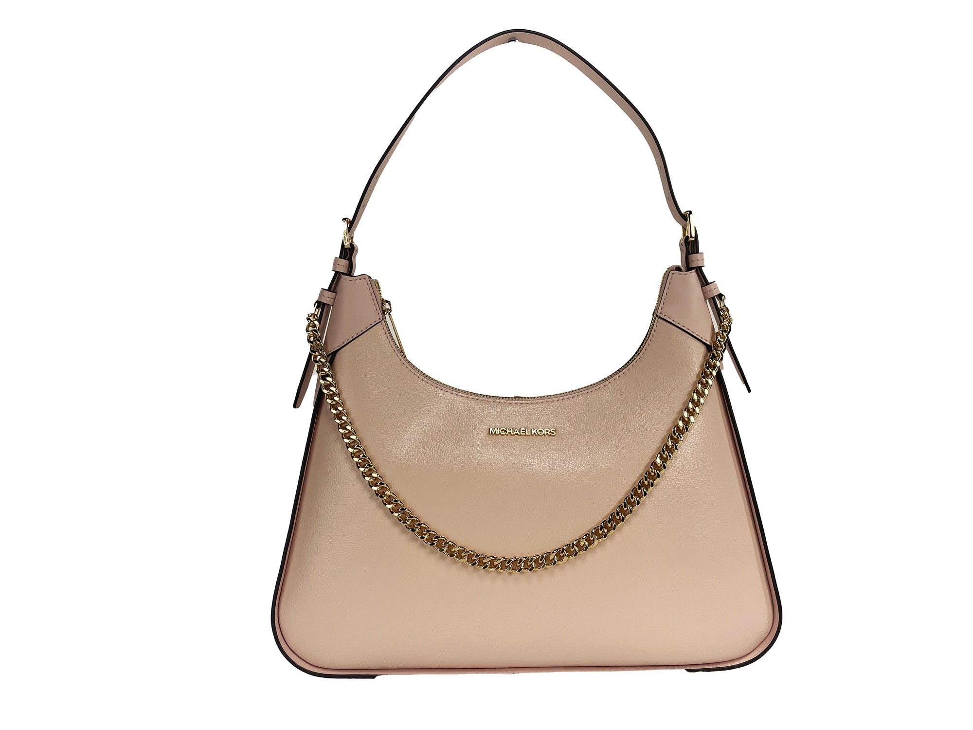 Michael Kors Wilma Large Smooth Leather Shoulder Bag with Chain, Powder Pink