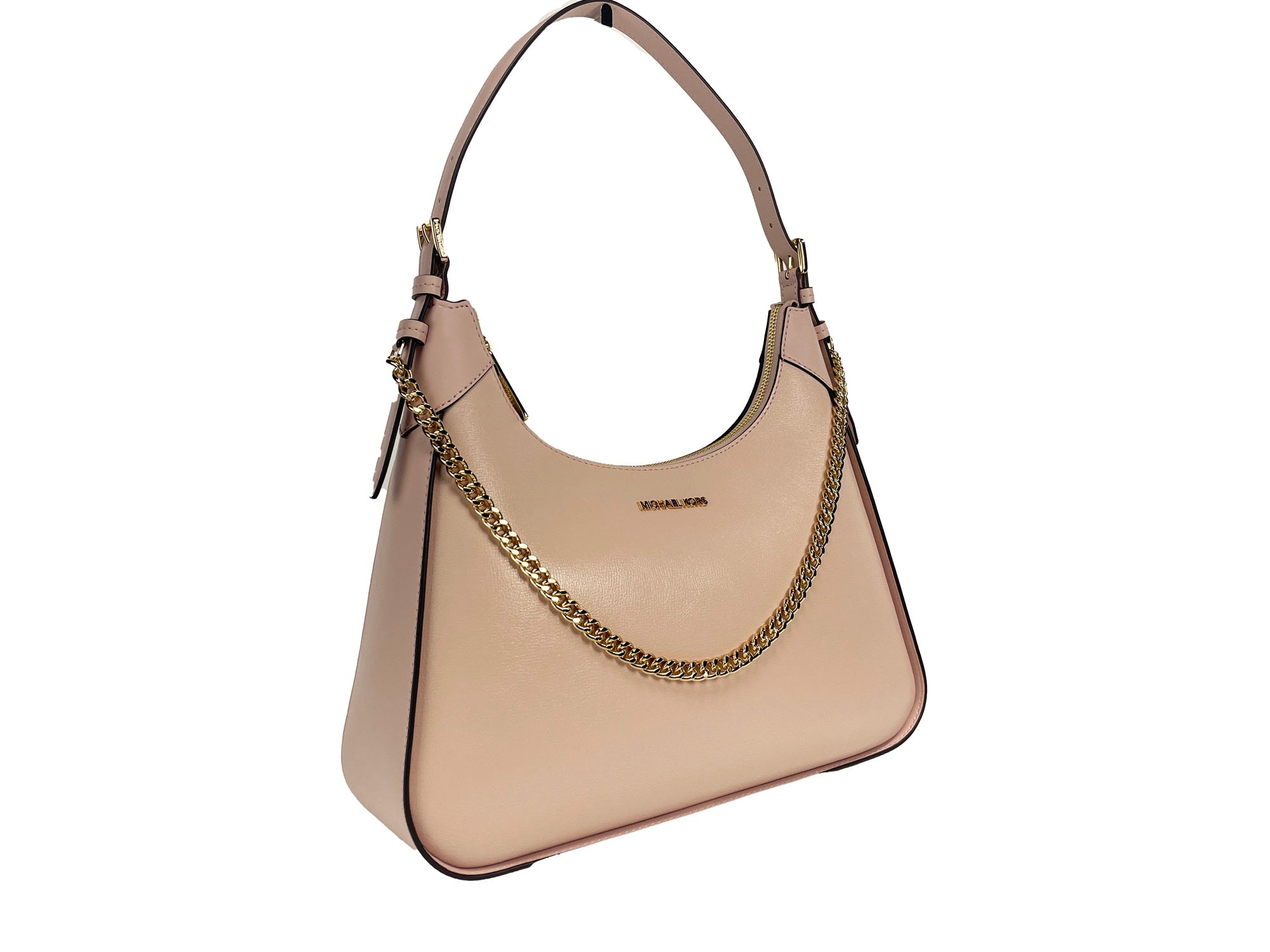 Michael Kors Wilma Large Smooth Leather Shoulder Bag with Chain, Powder Pink