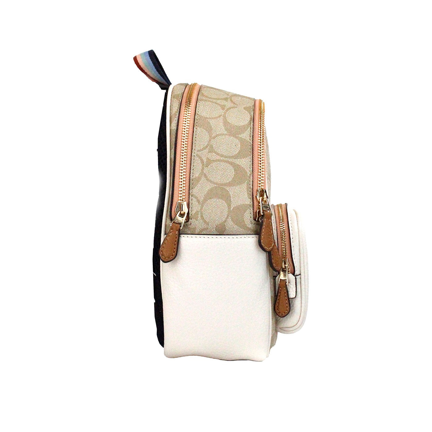 COACH Mini Court Signature Pear Motif Shoulder Backpack School Bag Chalk Taffy