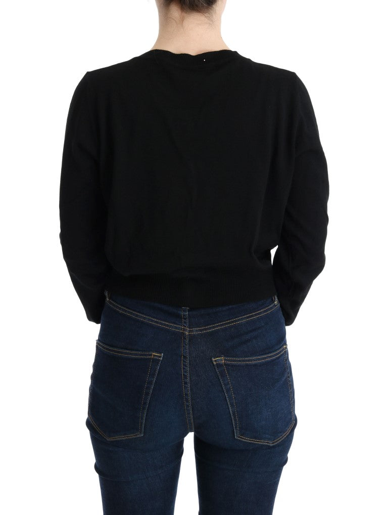 MARGHI LO' Black wool blouse sweater