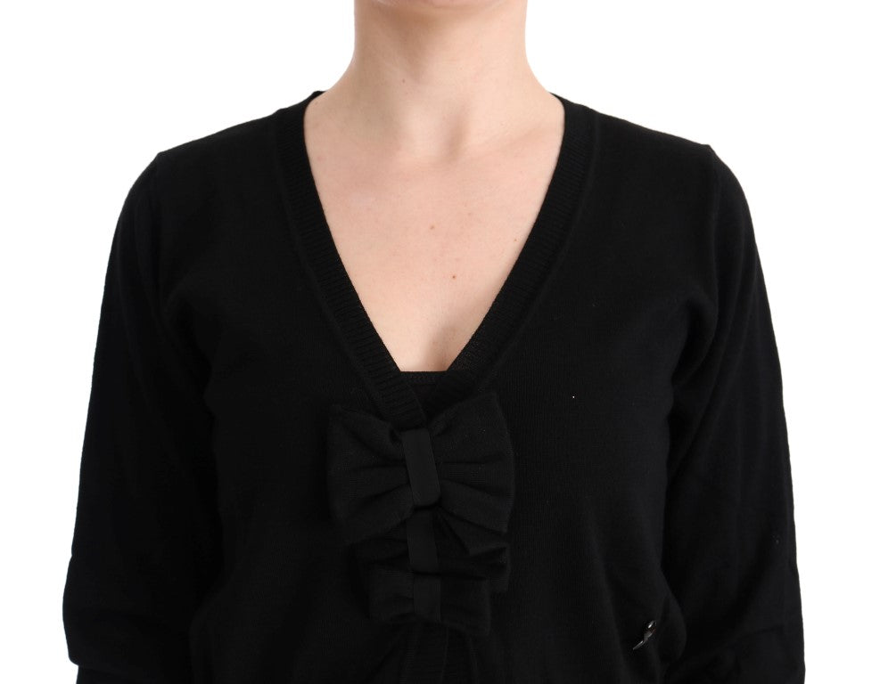 MARGHI LO' Black wool blouse sweater