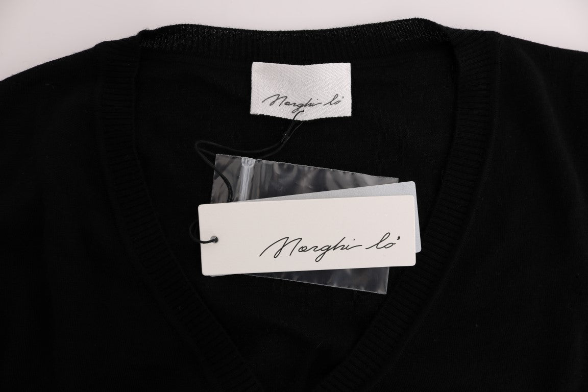 MARGHI LO' Black wool blouse sweater