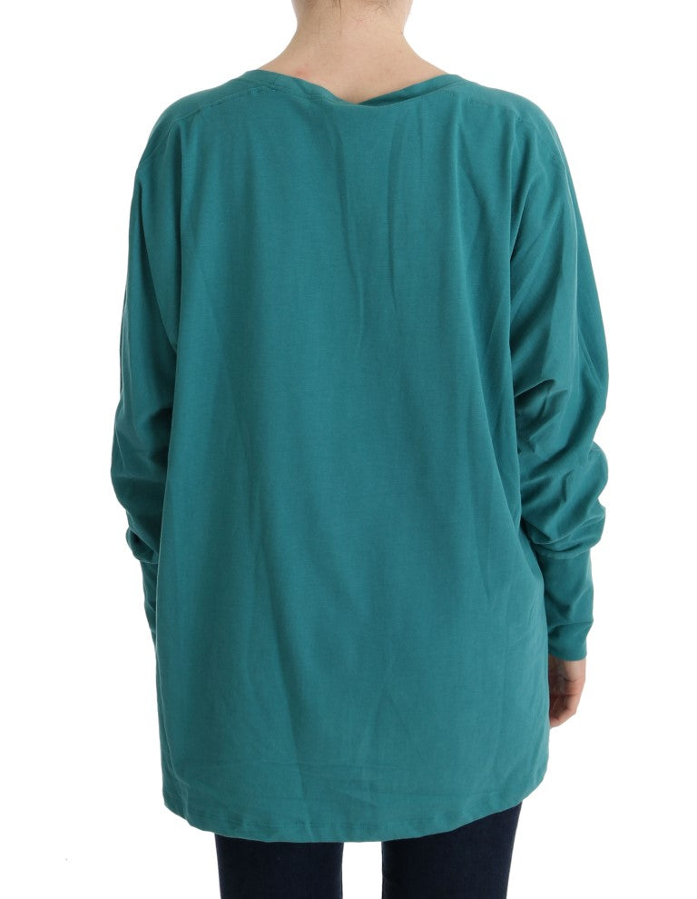 John Galliano Oversized Green Cotton Sweater
