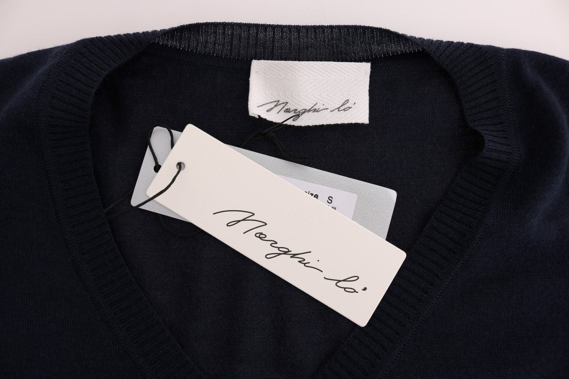 MARGHI LO' Mavi uzun kollu yün elbise