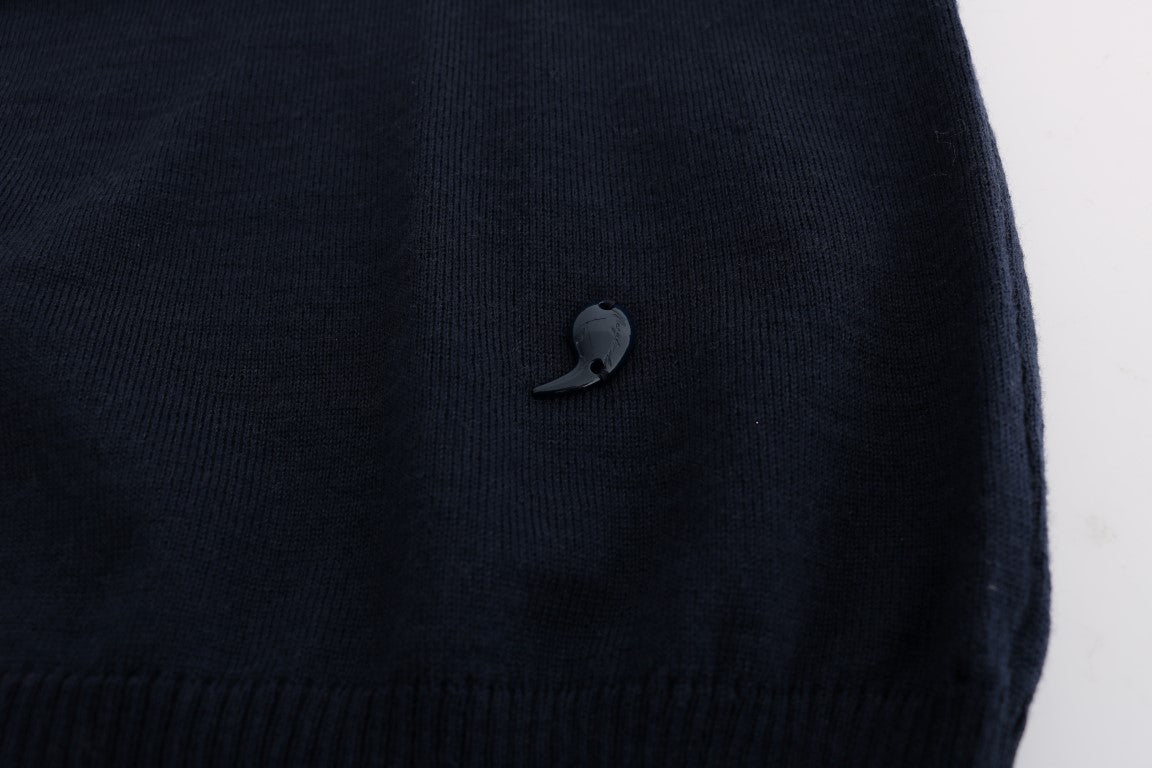 MARGHI LO' Mavi uzun kollu yün elbise