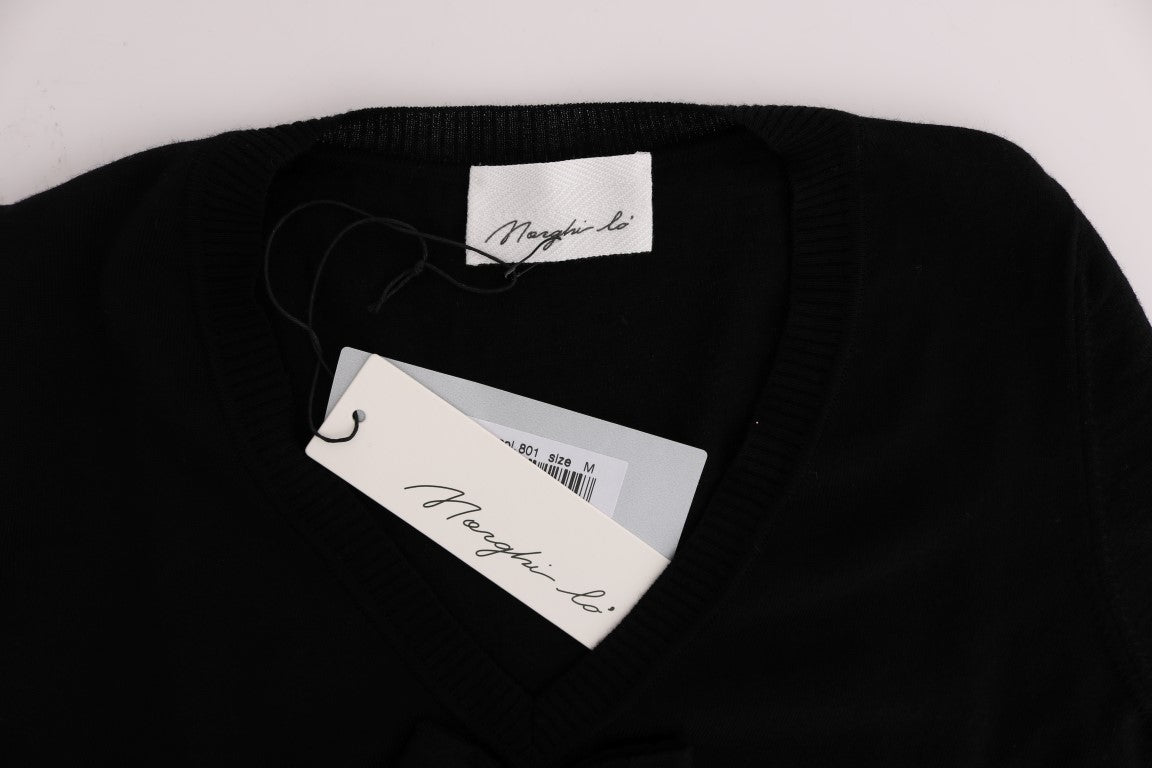 MARGHI LO' Siyah yünden uzun kollu elbise