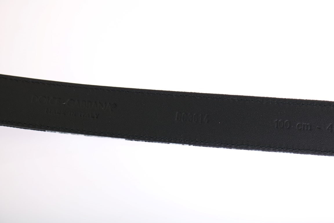 Dolce &amp; Gabbana Black Cayman Linen Leather Belt